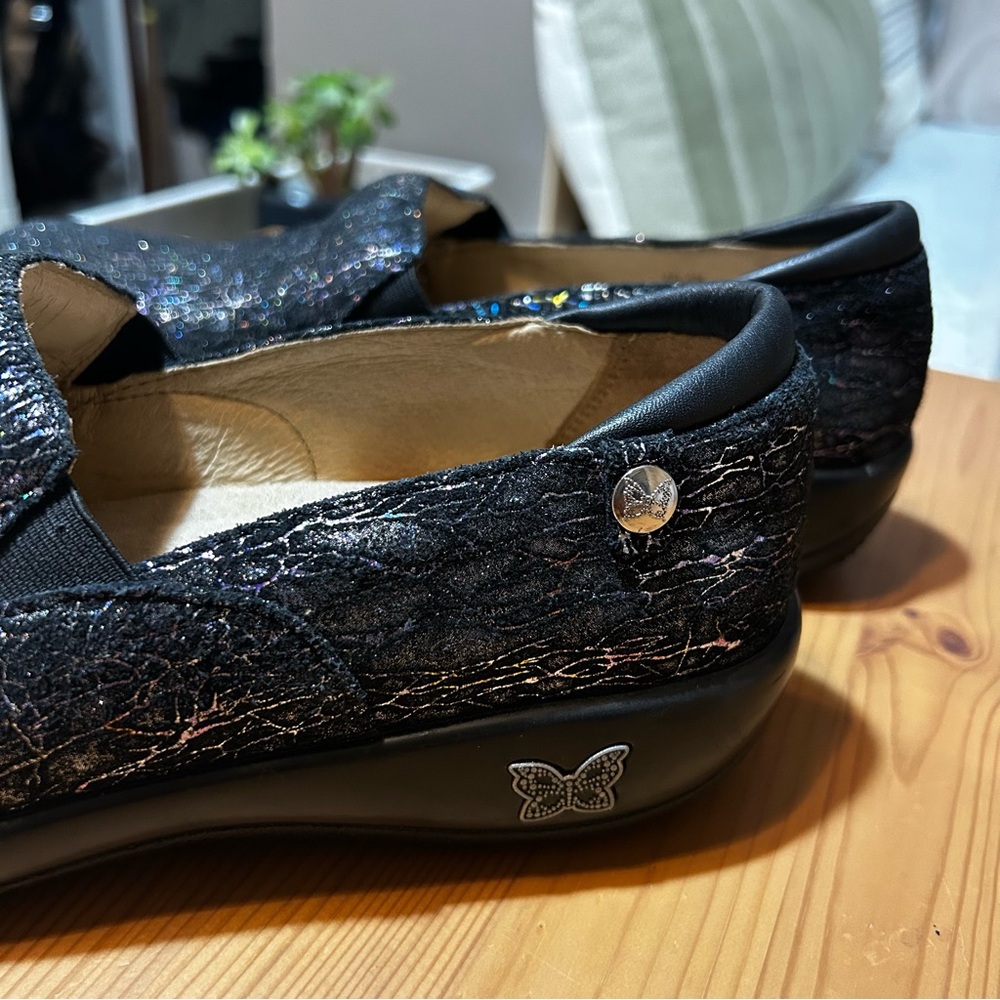 Alegria Keli Anti Slip Leather Clogs Slip On Totally Cellular Metallic 41/10.5 - Picture 5 of 12